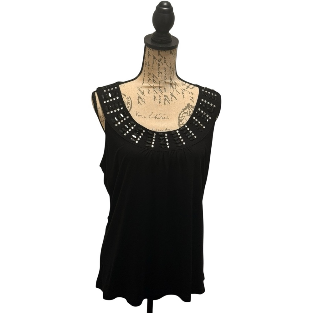 Chic Black Studded Tank Top